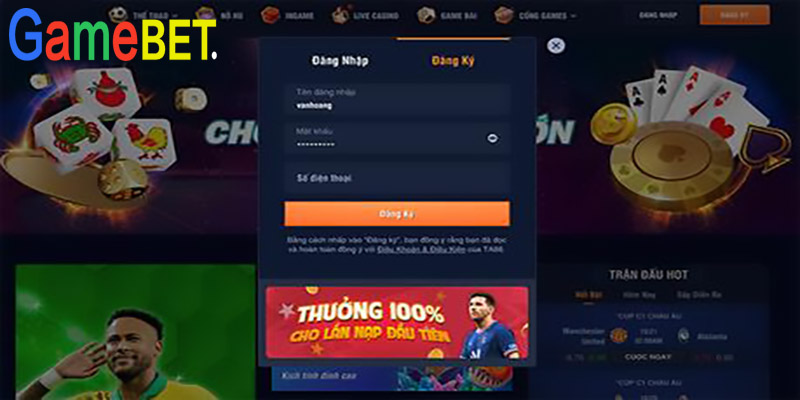 Hướng dẫn nạp tiền vào tài khoản gamebet